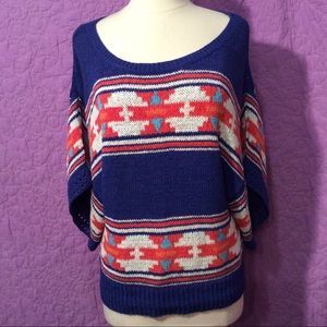 American Eagle, Aztec print, Dolman sweater.